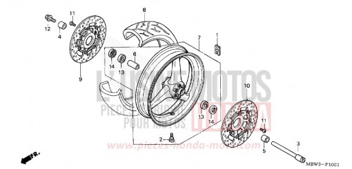 ROUE AVANT (2) CBR600FR1 de 2001